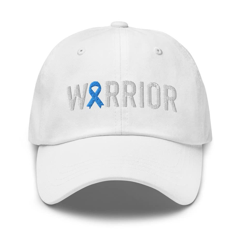 Prostate Cancer Warrior Hat with Light Blue Cancer Ribbon Color | Prostate Cancer Awareness Baseball Cap