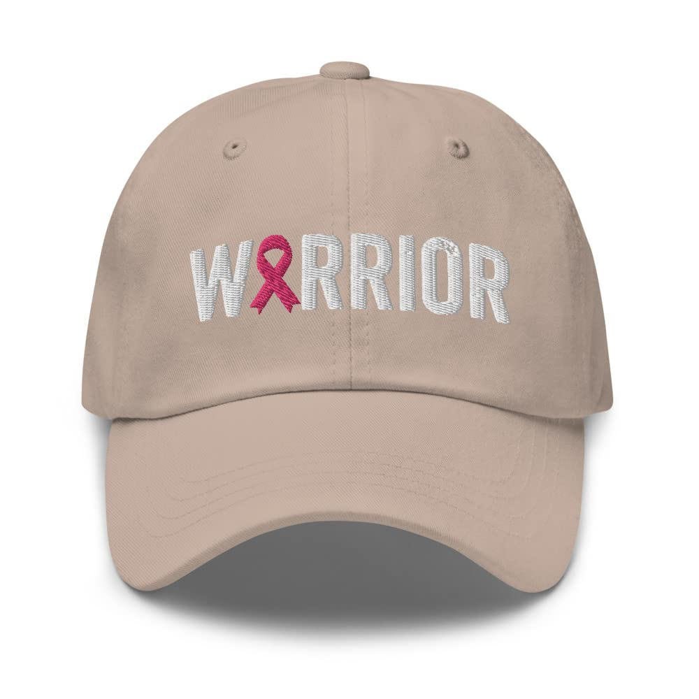 Breast Cancer Warrior Hat with Pink Cancer Ribbon Color | Breast Cancer Awareness Baseball Cap
