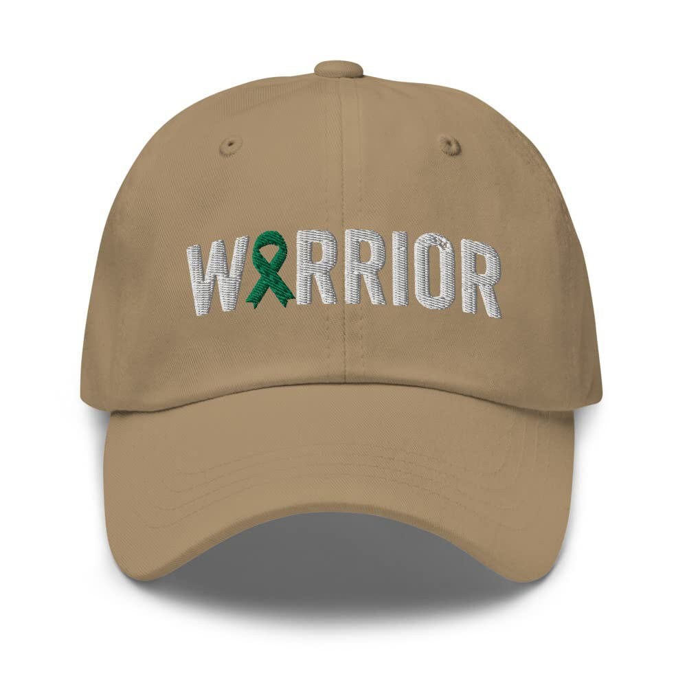 Liver Cancer Warrior Hat with Green Cancer Ribbon Color | Liver Cancer Awareness Baseball Cap