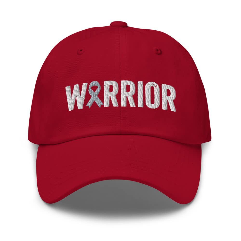Parkinson’s Warrior Hat with Gray Cancer Ribbon Color | Parkinson’s Awareness Baseball Cap