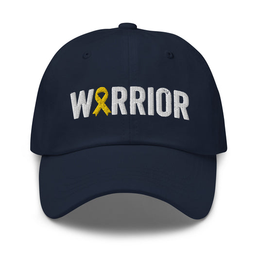 Sarcoma Cancer Warrior Hat with Yellow Bone Cancer Ribbon Color | Sarcoma Cancer Awareness Baseball Cap