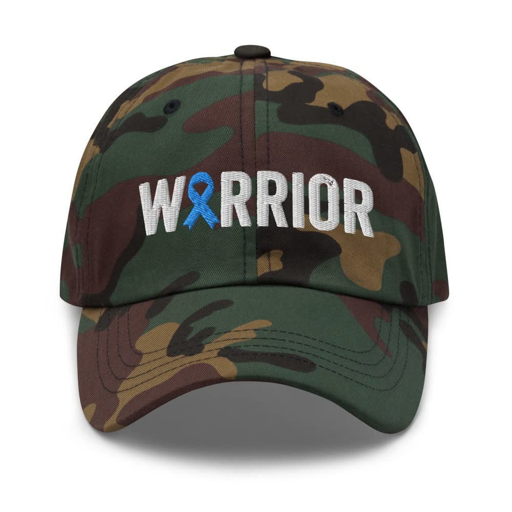 Prostate Cancer Warrior Hat with Light Blue Cancer Ribbon Color | Prostate Cancer Awareness Baseball Cap