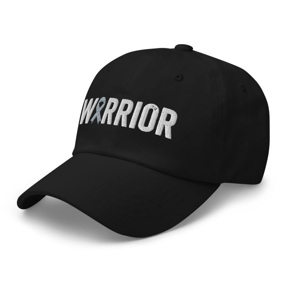 Brain Tumor Warrior Hat with Gray Cancer Ribbon Color | Brain Cancer Awareness Baseball Cap