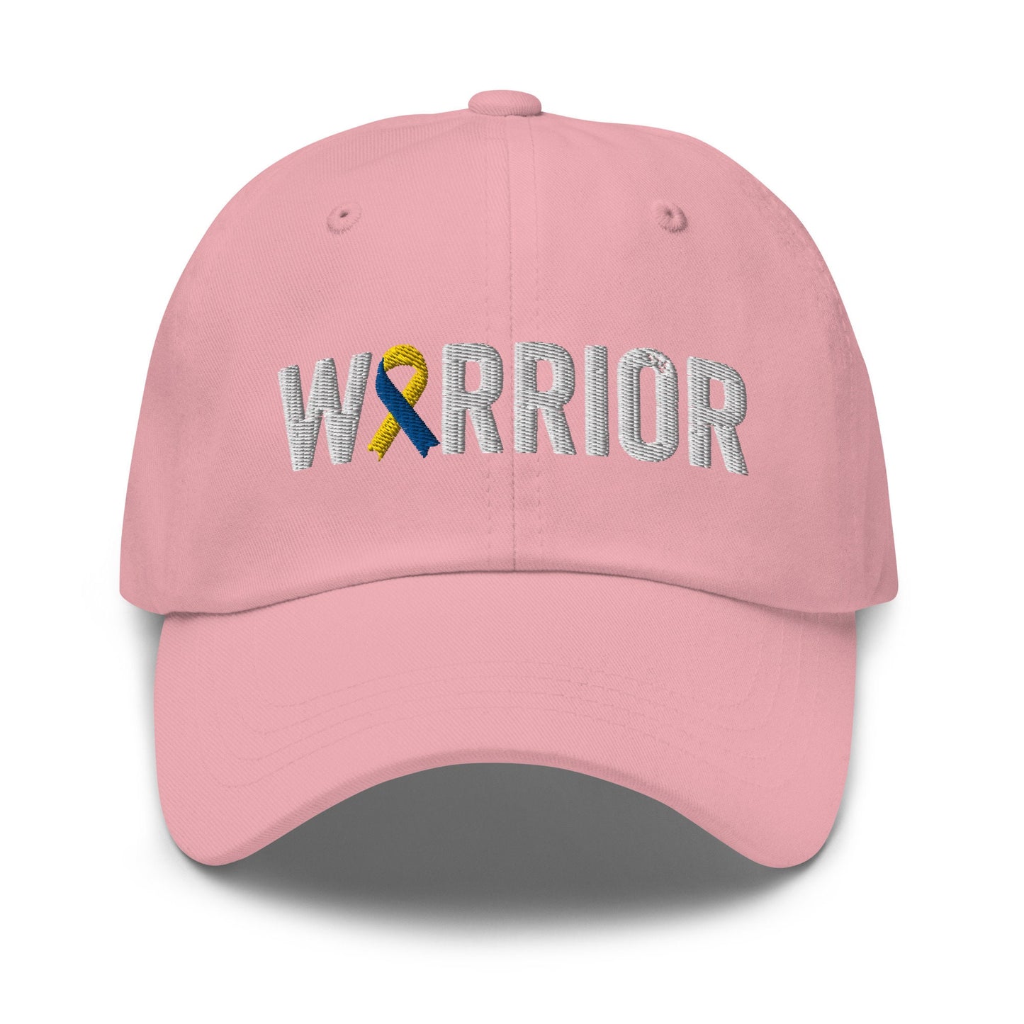 Down Syndrome Warrior Hat with Blue & Yellow Ribbon Color | Down Syndrome Awareness Baseball Cap