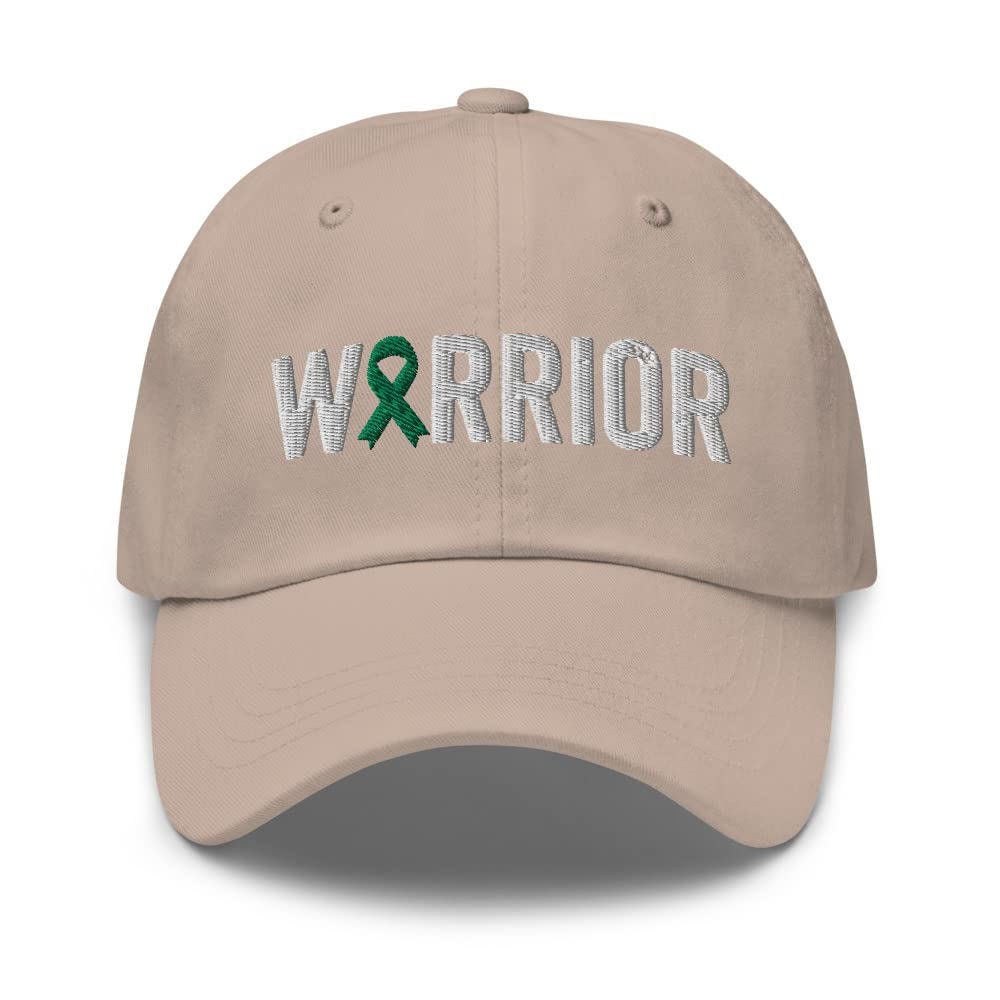 Liver Cancer Warrior Hat with Green Cancer Ribbon Color | Liver Cancer Awareness Baseball Cap