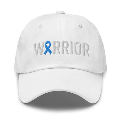 Prostate Cancer Warrior Hat with Light Blue Cancer Ribbon Color | Prostate Cancer Awareness Baseball Cap