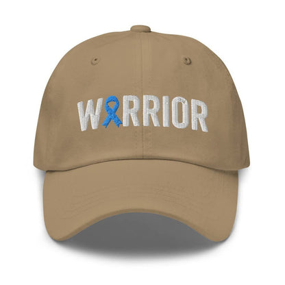 Prostate Cancer Warrior Hat with Light Blue Cancer Ribbon Color | Prostate Cancer Awareness Baseball Cap