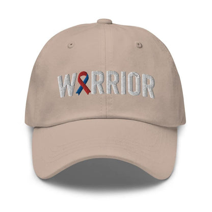 Congenital Heart Defect Warrior Hat with Red & Blue Ribbon Color | Congenital Heart Defect Awareness Baseball Cap