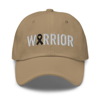 Melanoma and Skin Cancer Warrior Hat with Black Cancer Ribbon Color | Melanoma & Skin Cancer Awareness Baseball Cap