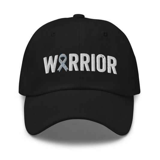 Brain Tumor Warrior Hat with Gray Cancer Ribbon Color | Brain Cancer Awareness Baseball Cap