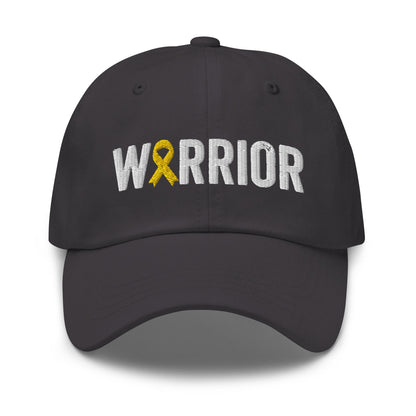 Sarcoma Cancer Warrior Hat with Yellow Bone Cancer Ribbon Color | Sarcoma Cancer Awareness Baseball Cap