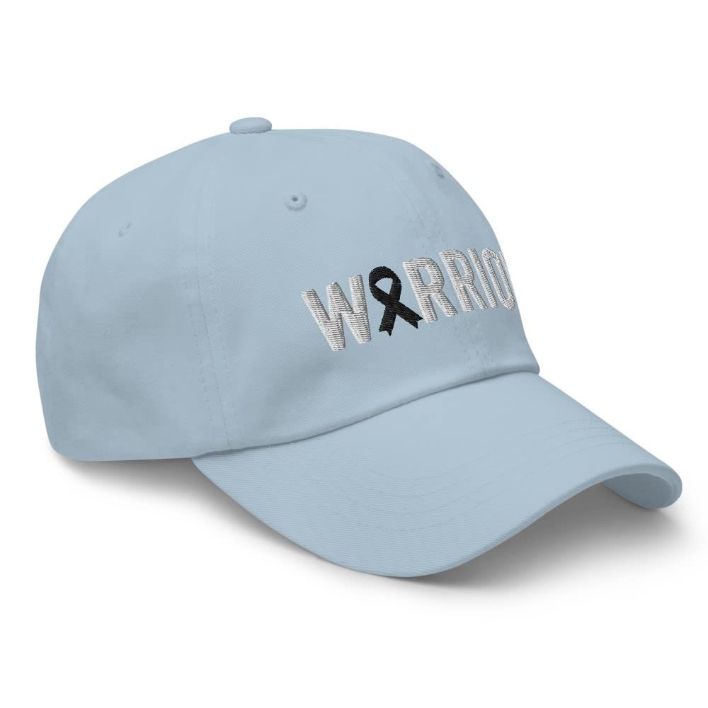 Melanoma and Skin Cancer Warrior Hat with Black Cancer Ribbon Color | Melanoma & Skin Cancer Awareness Baseball Cap