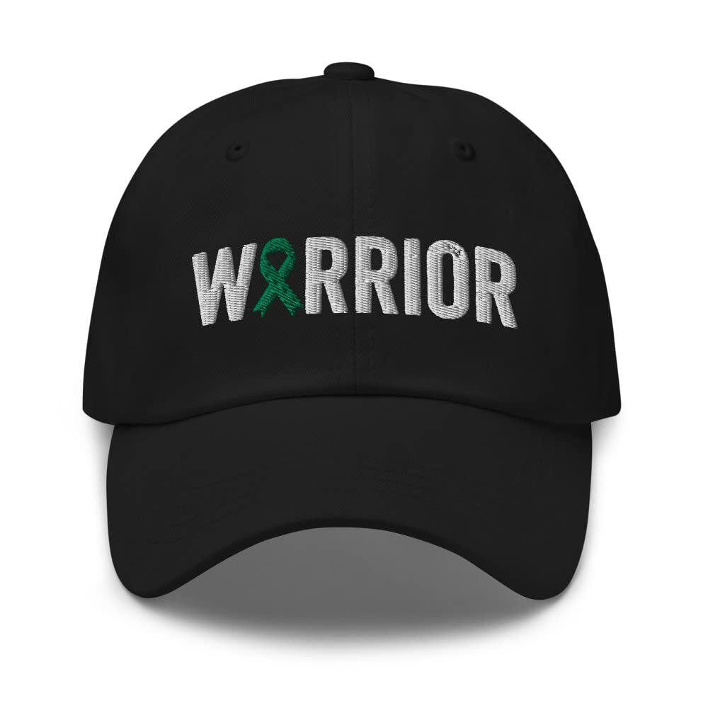 Liver Cancer Warrior Hat with Green Cancer Ribbon Color | Liver Cancer Awareness Baseball Cap