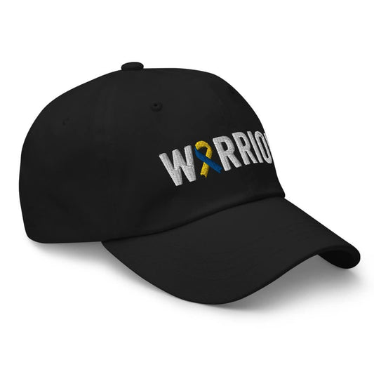 Down Syndrome Warrior Hat with Blue & Yellow Ribbon Color | Down Syndrome Awareness Baseball Cap