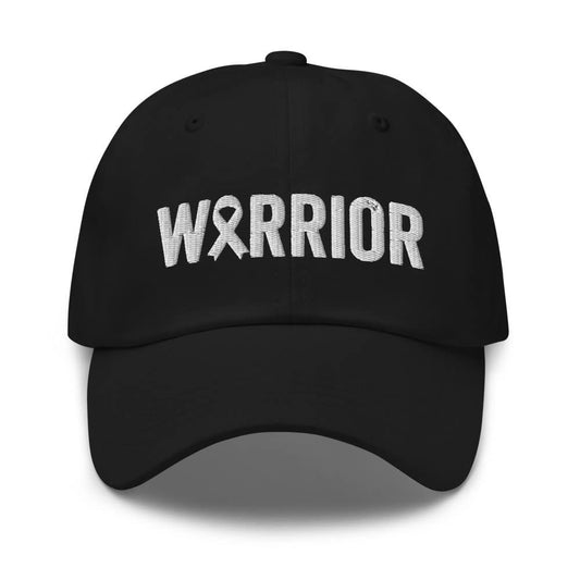 Lung Cancer Warrior Hat with White Cancer Ribbon Color | Lung Cancer Awareness Baseball Cap