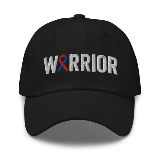 Congenital Heart Defect Warrior Hat with Red & Blue Ribbon Color | Congenital Heart Defect Awareness Baseball Cap