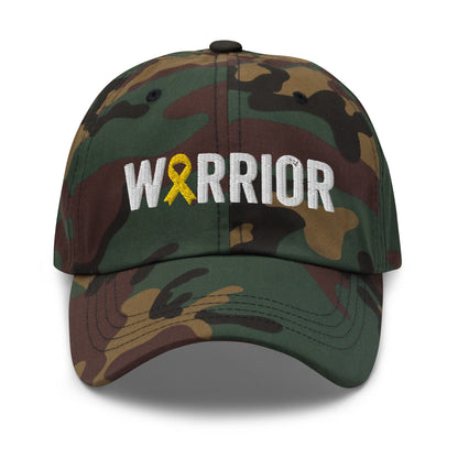 Sarcoma Cancer Warrior Hat with Yellow Bone Cancer Ribbon Color | Sarcoma Cancer Awareness Baseball Cap