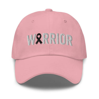 Melanoma and Skin Cancer Warrior Hat with Black Cancer Ribbon Color | Melanoma & Skin Cancer Awareness Baseball Cap