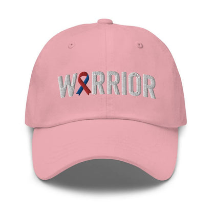 Congenital Heart Defect Warrior Hat with Red & Blue Ribbon Color | Congenital Heart Defect Awareness Baseball Cap