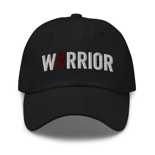Multiple Myeloma Warrior Hat with Burgundy Cancer Ribbon Color | Multiple Myeloma Awareness Baseball Cap