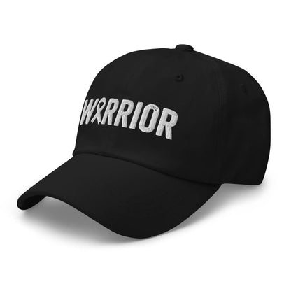 Lung Cancer Warrior Hat with White Cancer Ribbon Color | Lung Cancer Awareness Baseball Cap