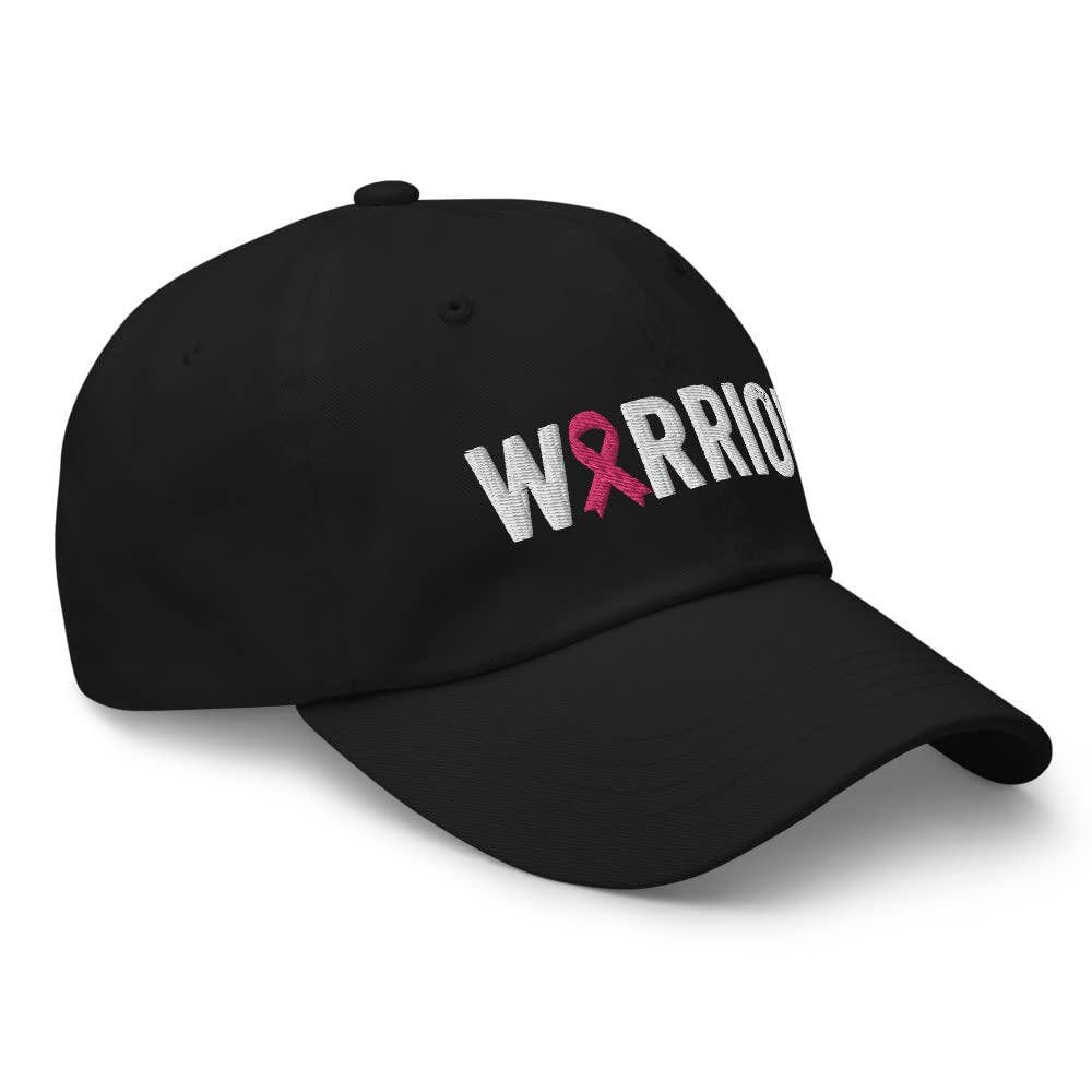 Breast Cancer Warrior Hat with Pink Cancer Ribbon Color | Breast Cancer Awareness Baseball Cap